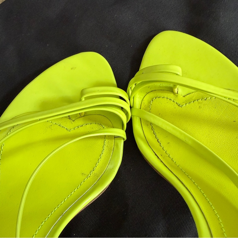 Nicholas Kirkwood Vibrant Citrus Yellow Lime Women 36.5 Italy Stiletto Strappy - Picture 9 of 12